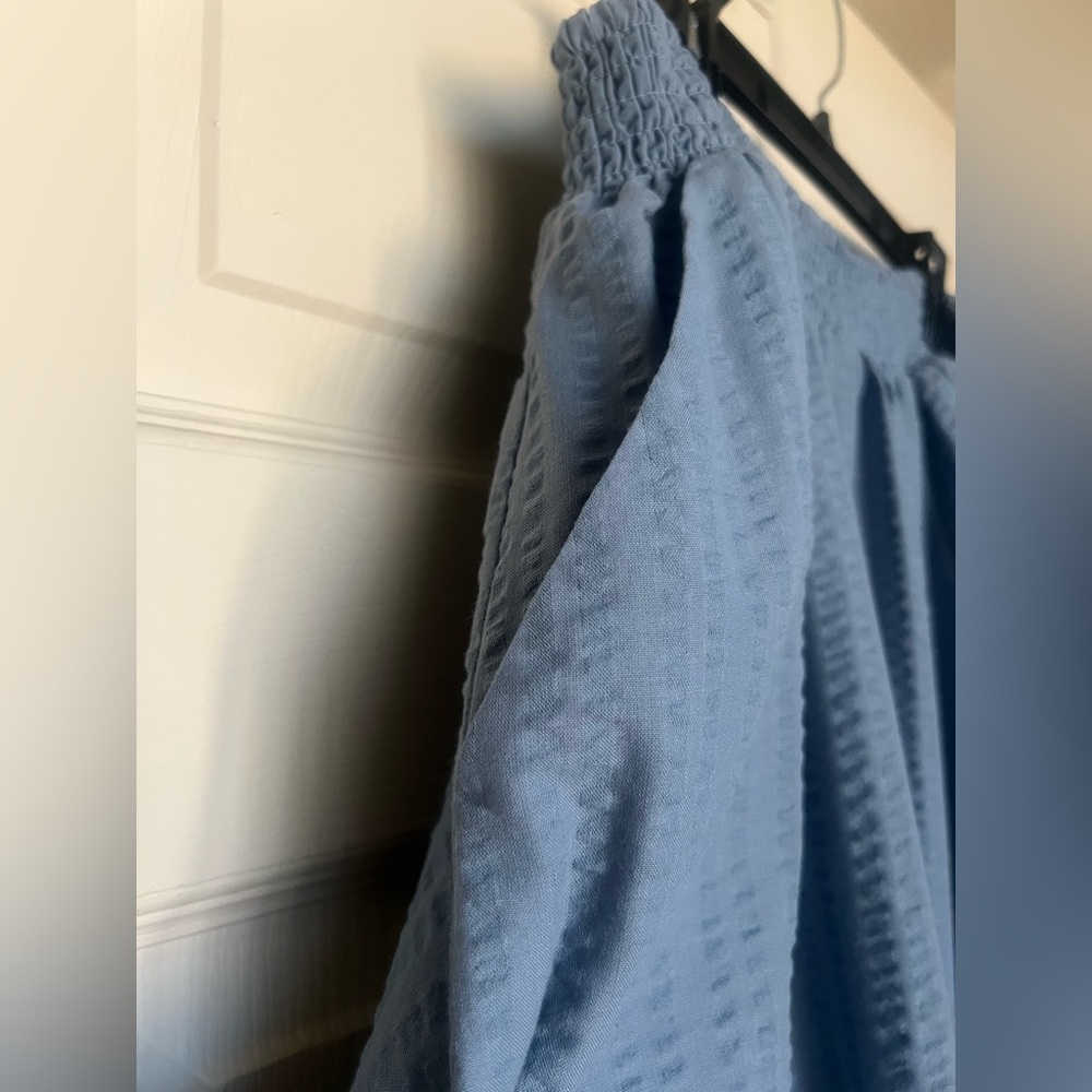 Torrid blue midi smocked skirt - Picture 4 of 5